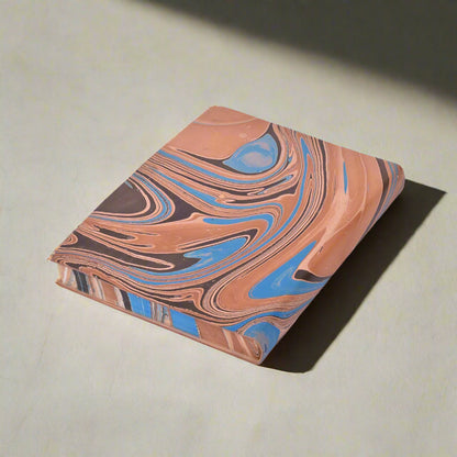 Unique Marbled Leather Journal - Handcrafted 5x7 with Tree-Free Paper