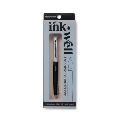 BLACK/GRAY - INK WELL ERASABLE FOUNTAIN PEN - BLACK/GRAY