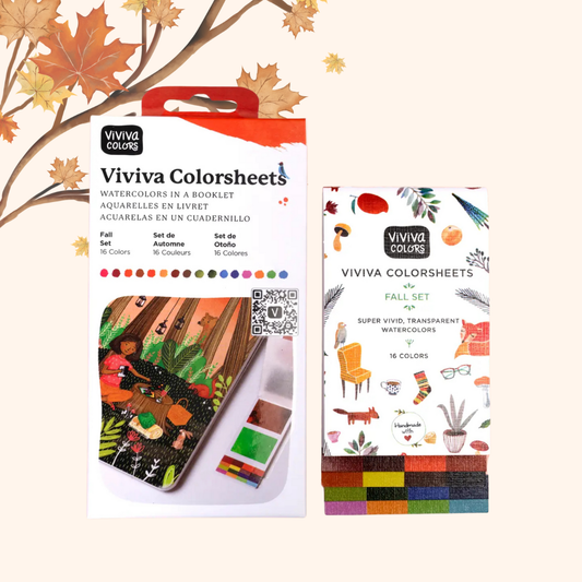 Autumn/Fall Colorsheets - 16 Handmade Watercolors