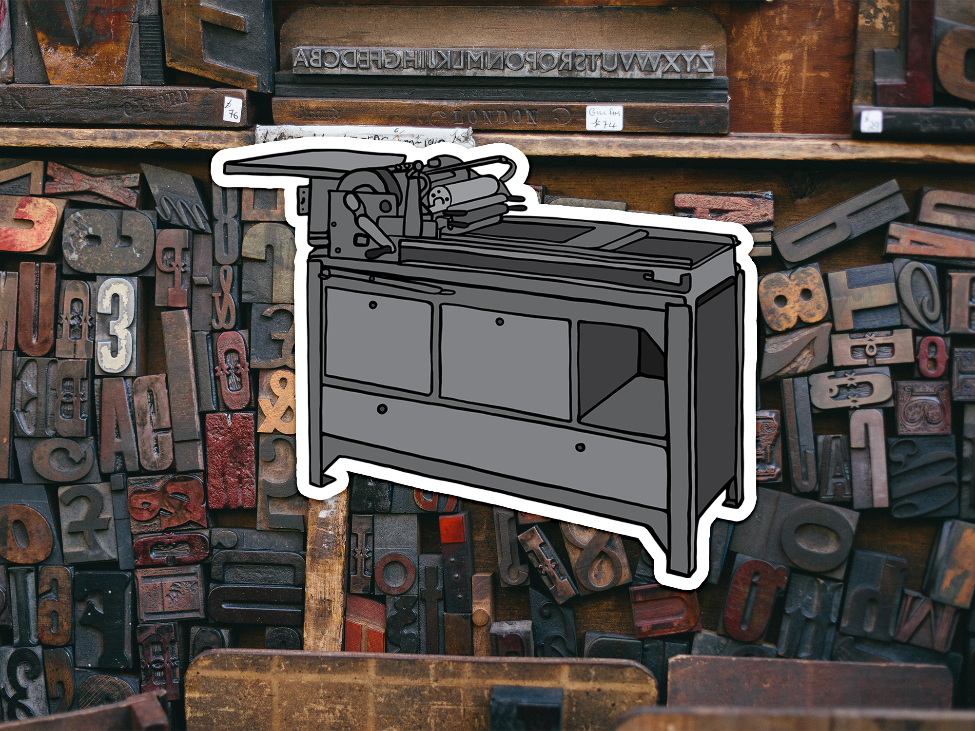 Vandercook Letterpress Sticker