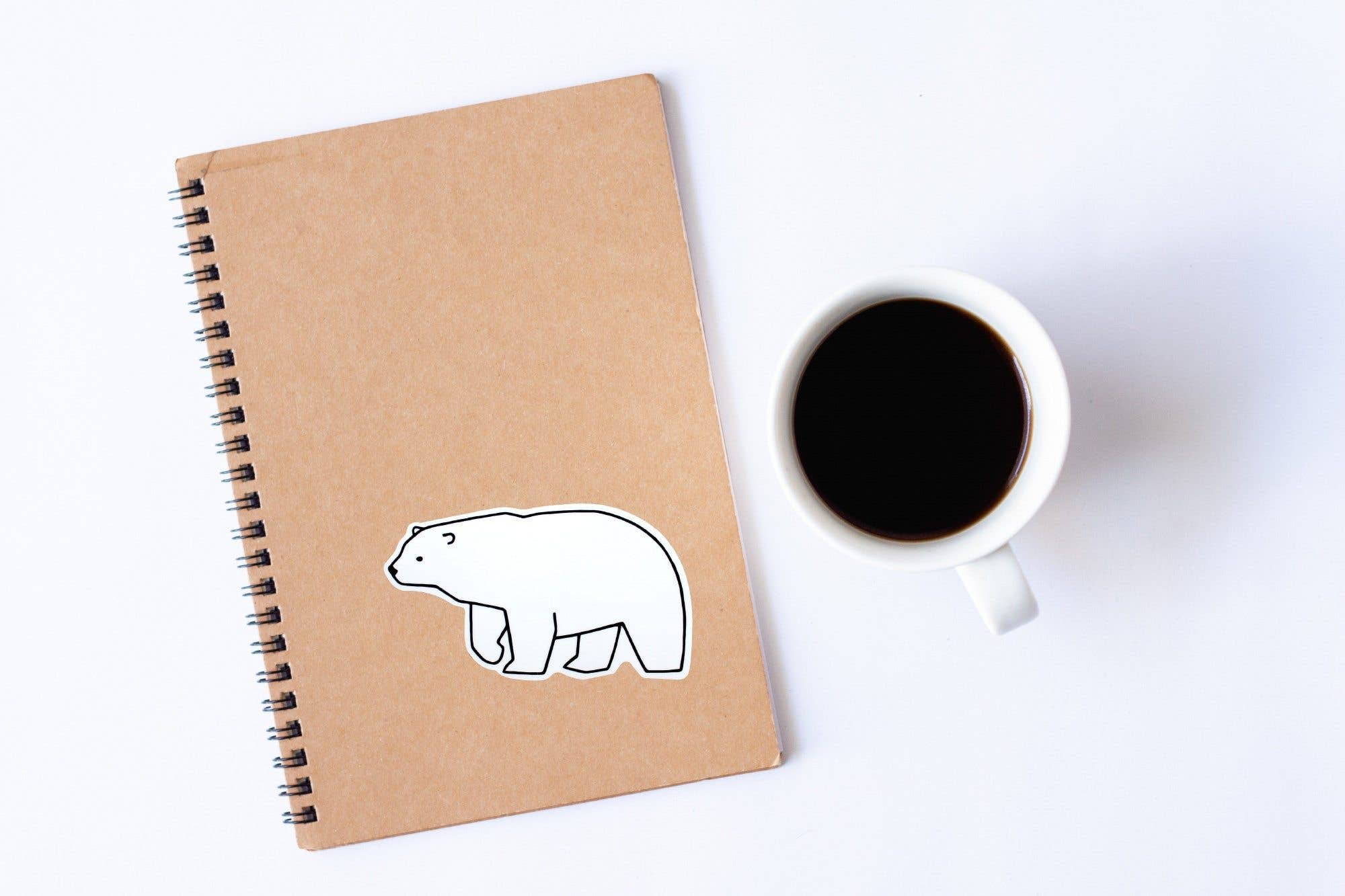 Polar Bear Sticker, Vinyl Animal Art Sticker