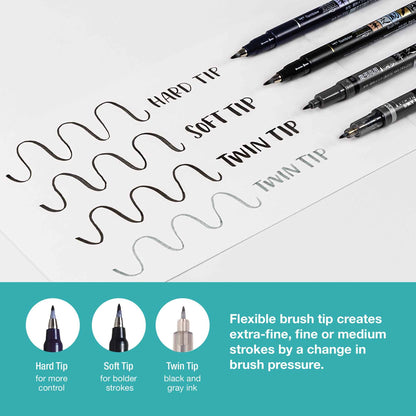 Fudenosuke Calligraphy Brush Pens - 3-Pack