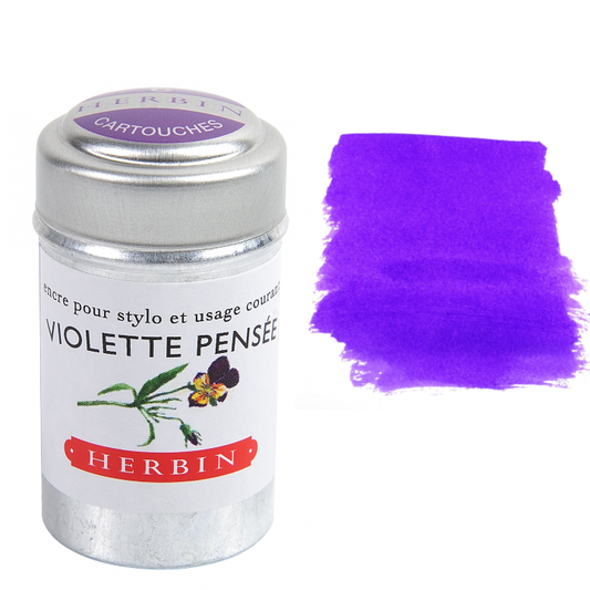 Violette Pensee (Violet) Fountain Pen Ink Cartridges - Tin of 6