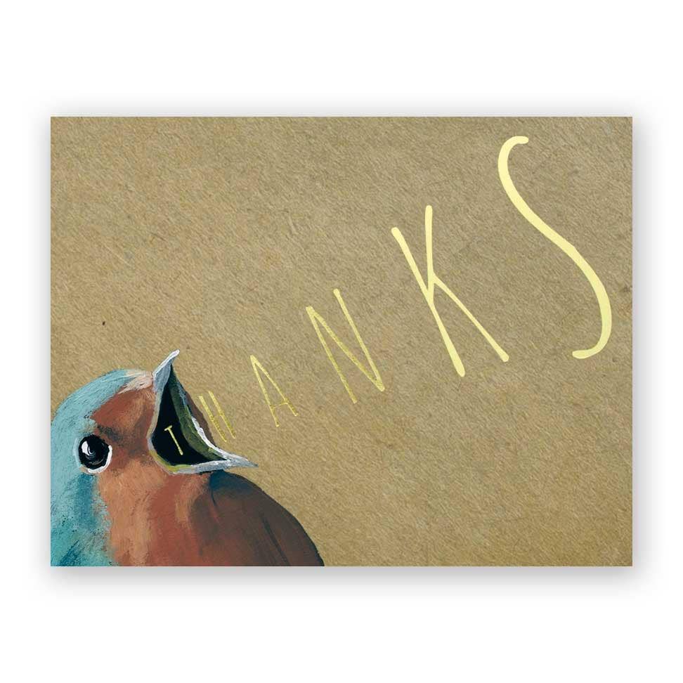 Yelling Thank You Greeting Card: Single