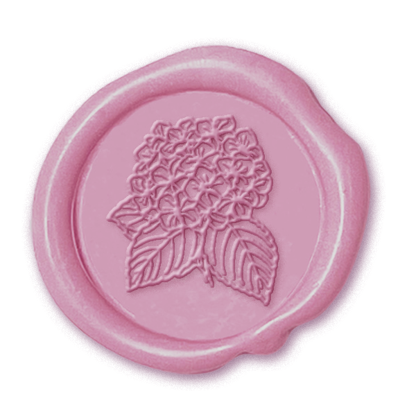 Hydrangea Adhesive Wax Seal Stickers for Envelopes and Invitations (25-Pack)