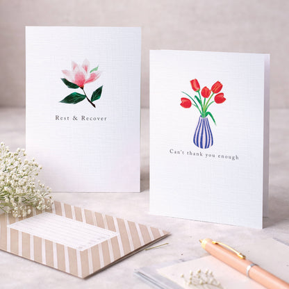 SYMPATHY FLOWER BRANCH GREETING CARD L. DARRINGTON