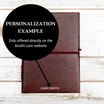 Rustic Dark Brown 5x7 Leather Journal - Unlined & Tree-Free Paper