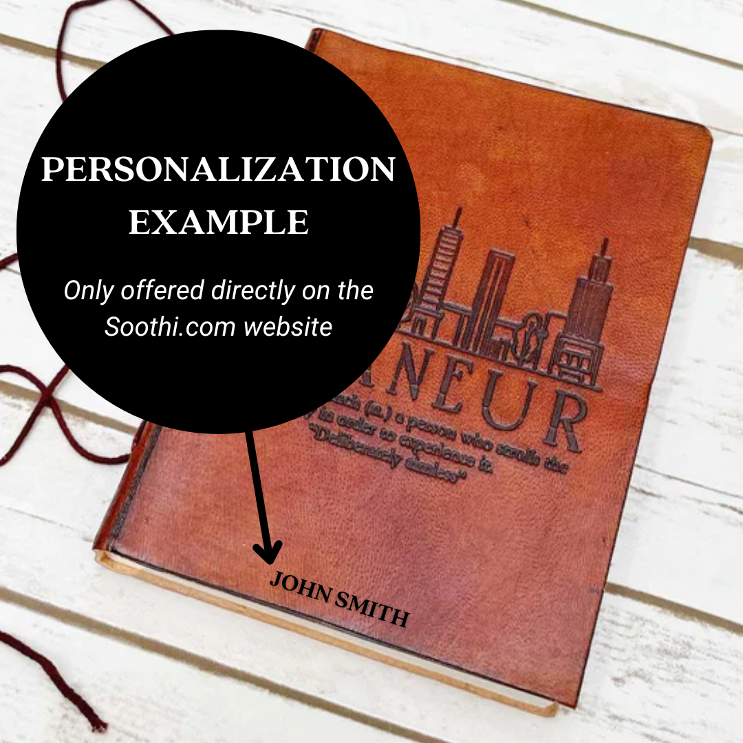 Flaneur Quote Leather Journal - 5x7 Lined