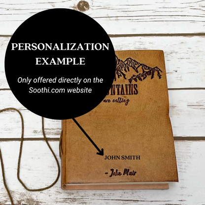 John Muir Quote Leather Journal - "The Mountains Are Calling" Adventure Diary