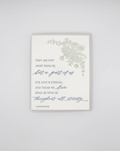 Sympathy Letterpress Card with Anonymous Literary Quote