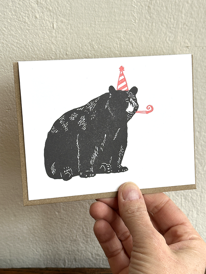 Bear Birthday LETTERPRESS CARD