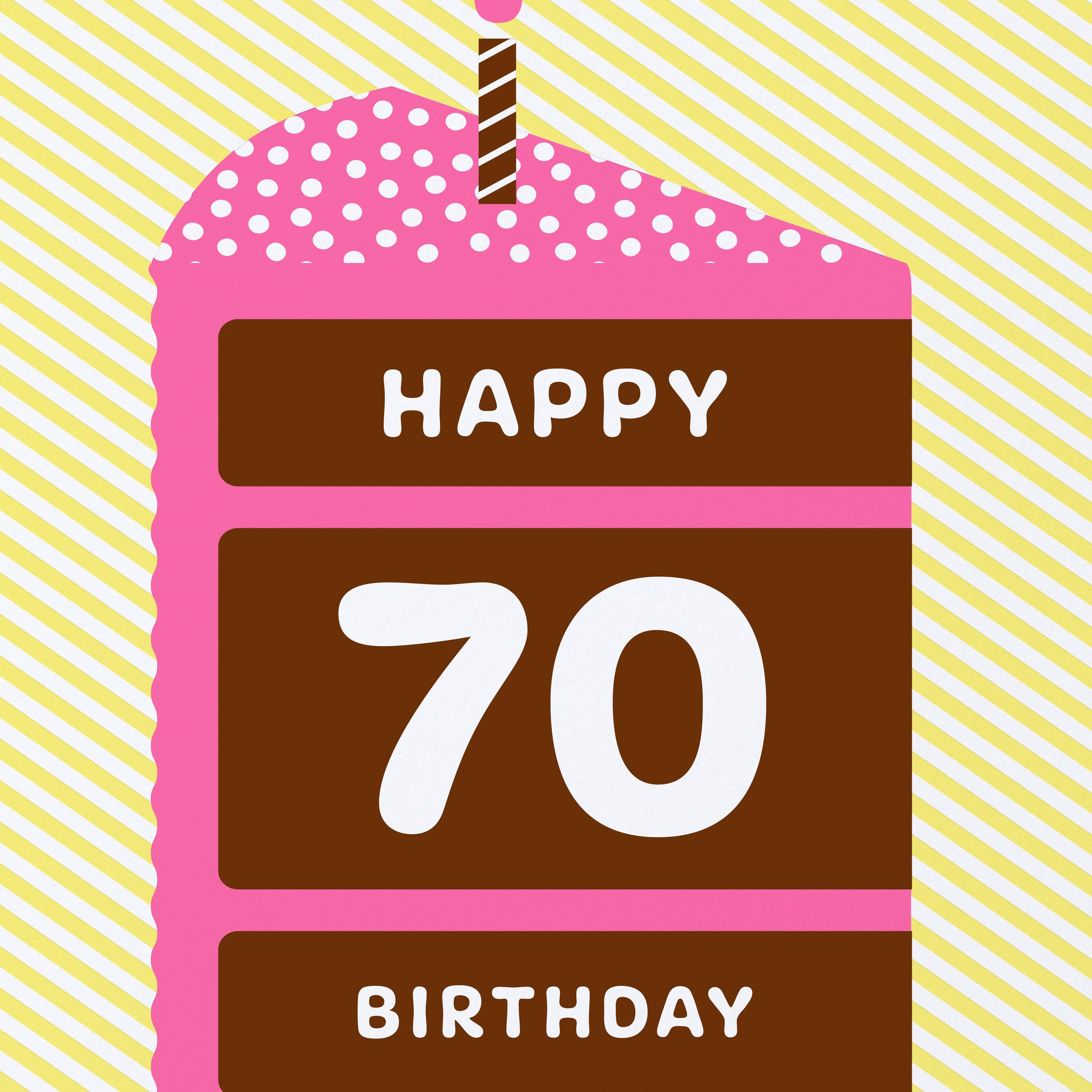 Happy 70 Cake Birthday Card