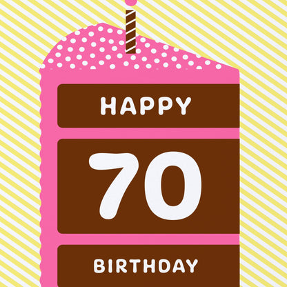 Happy 70 Cake Birthday Card
