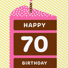 Happy 70 Cake Birthday Card