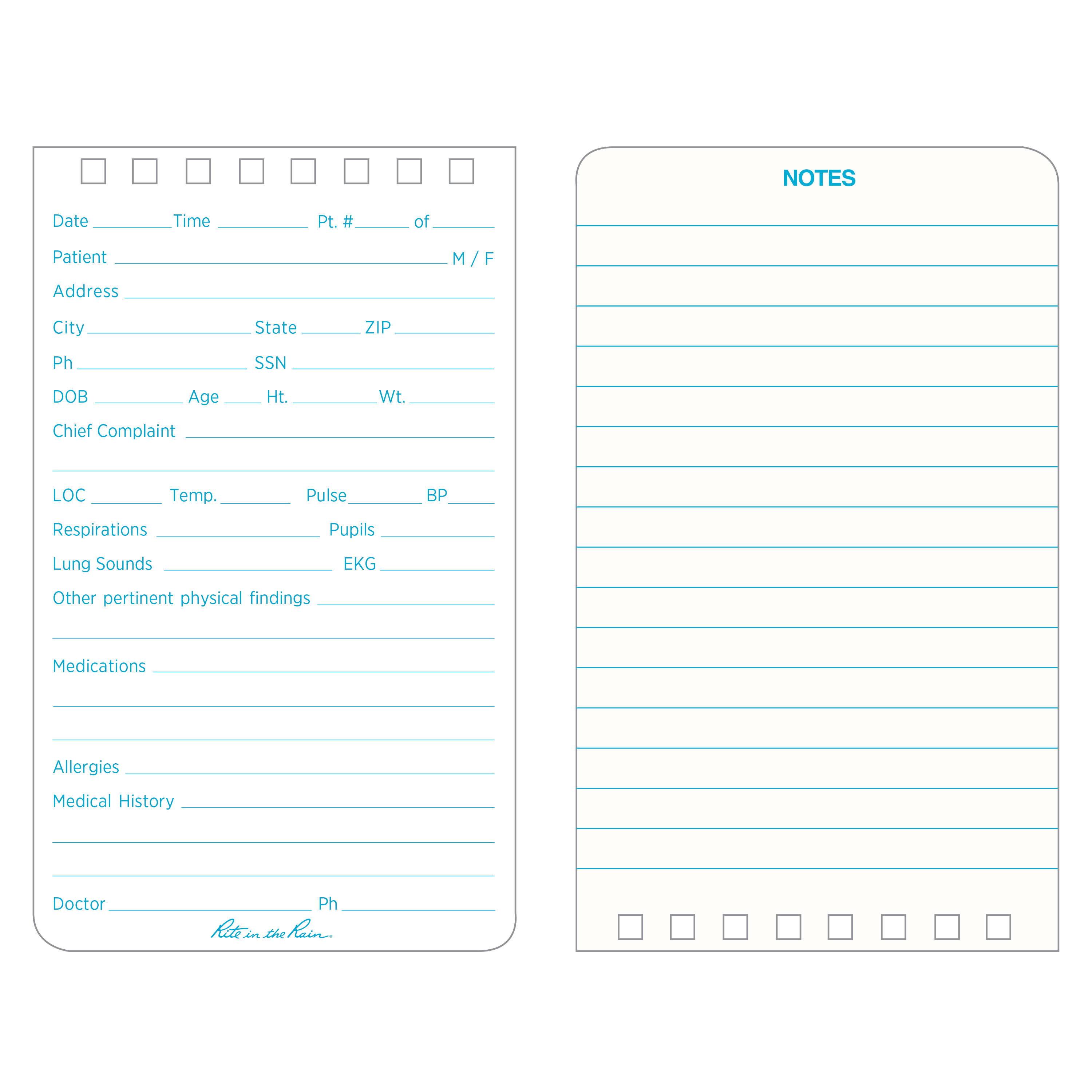Rite in the Rain EMS Top Spiral Notebook, 3" x 5", Yellow