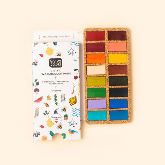 Spring Pans Set - 16 Watercolors | Ecofriendly | Lightfast