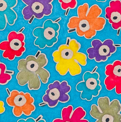 20x30 Batik Blooms, 5 options: Multi-Colored