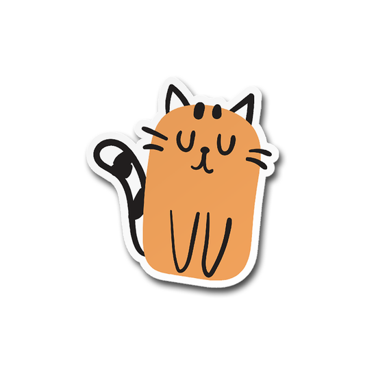 Cat Doodle #1 Cute Sticker Vinyl Decal: 3"