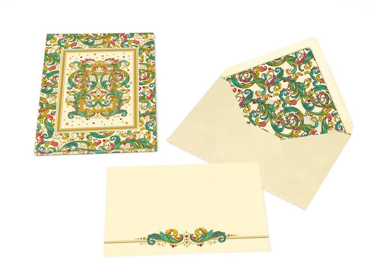 Portfolio Cards Large Size, Note Cards, Italian Stationery: PEACOCK
