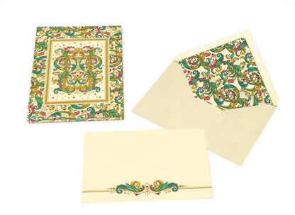 Portfolio Cards Large Size, Note Cards, Italian Stationery: PEACOCK