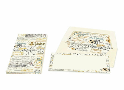 Long Portfolio Note Cards - CALLIGRAPHY