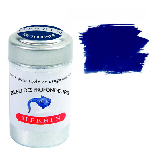 Bleu des Profondeurs (Deep Sea Blue) Fountain Pen Ink Cartridges - Tin of 6