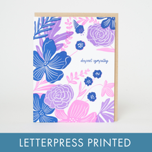 Sympathy Flowers Letterpress Greeting Card