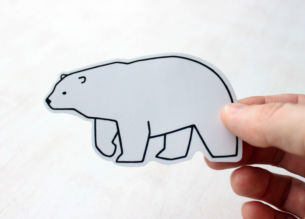 Polar Bear Sticker, Vinyl Animal Art Sticker
