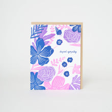 Sympathy Flowers Letterpress Greeting Card