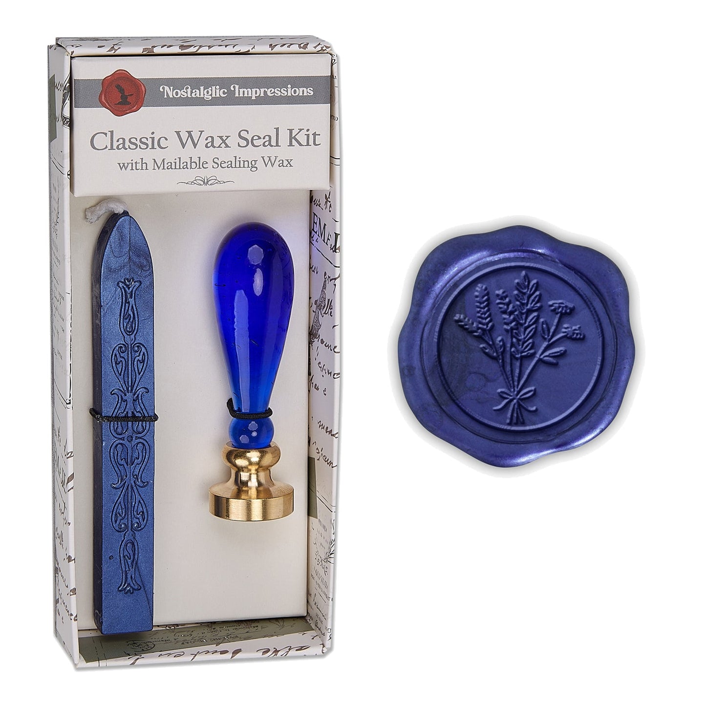 Murano Glass Handle Wax Seal Kit with popular symbols