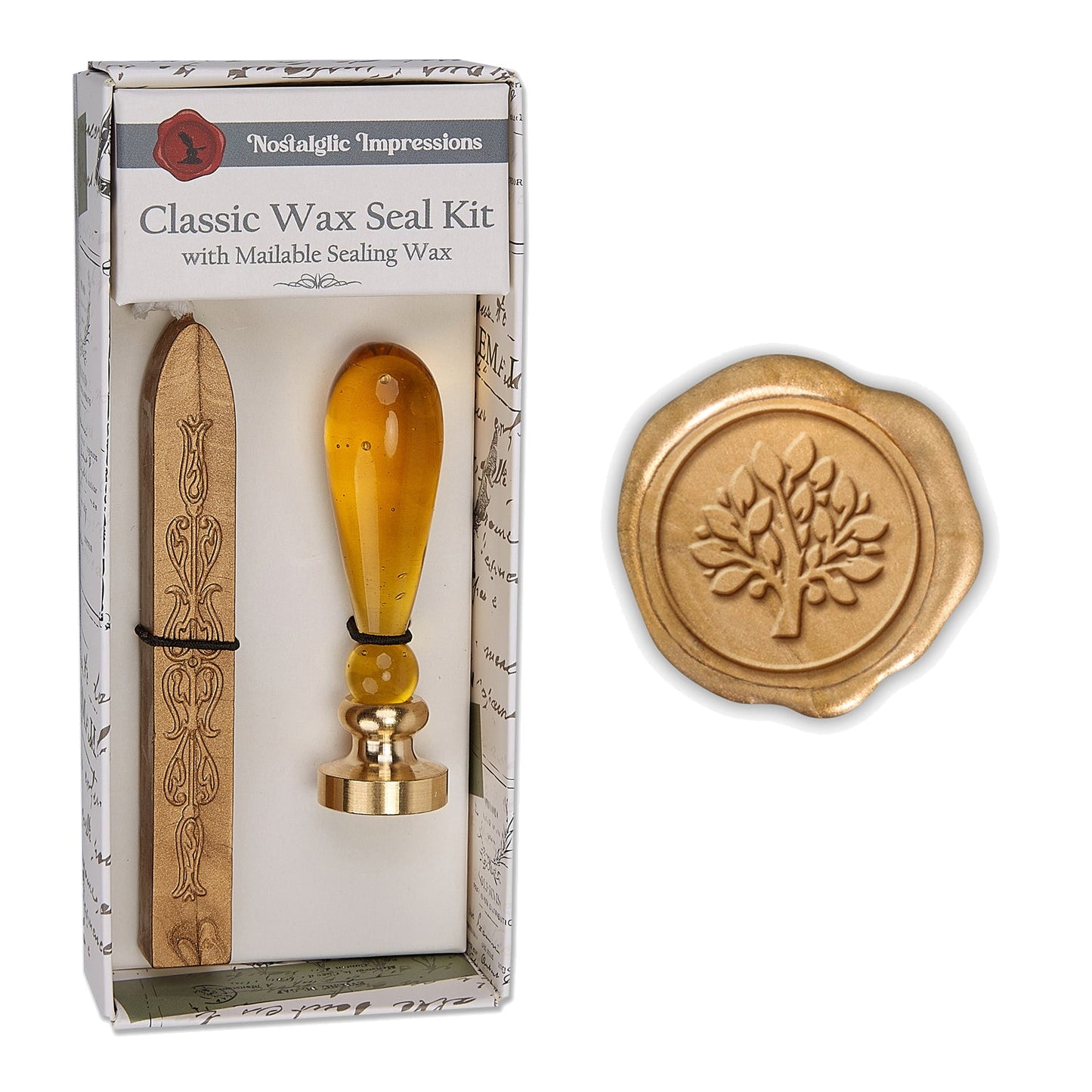 Murano Glass Handle Wax Seal Kit with popular symbols