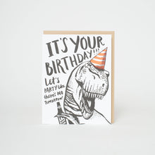T-Rex Birthday Letterpress Greeting Card