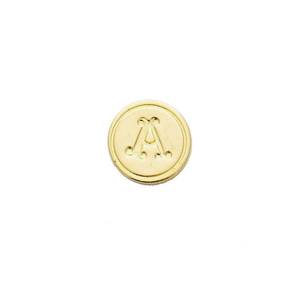 Brass Serif Initial Wax Seal Stamp Gift Set with Gold Sealing Wax