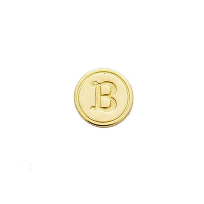Brass Serif Initial Wax Seal Stamp Gift Set with Gold Sealing Wax