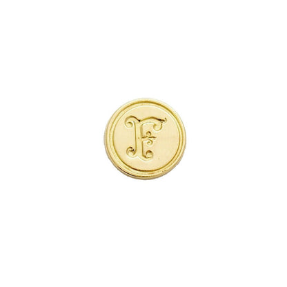 Brass Serif Initial Wax Seal Stamp Gift Set with Gold Sealing Wax