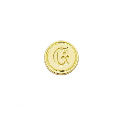 Brass Serif Initial Wax Seal Stamp Gift Set with Gold Sealing Wax