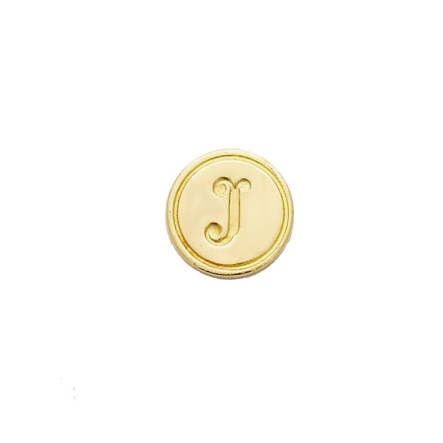 Brass Serif Initial Wax Seal Stamp Gift Set with Gold Sealing Wax
