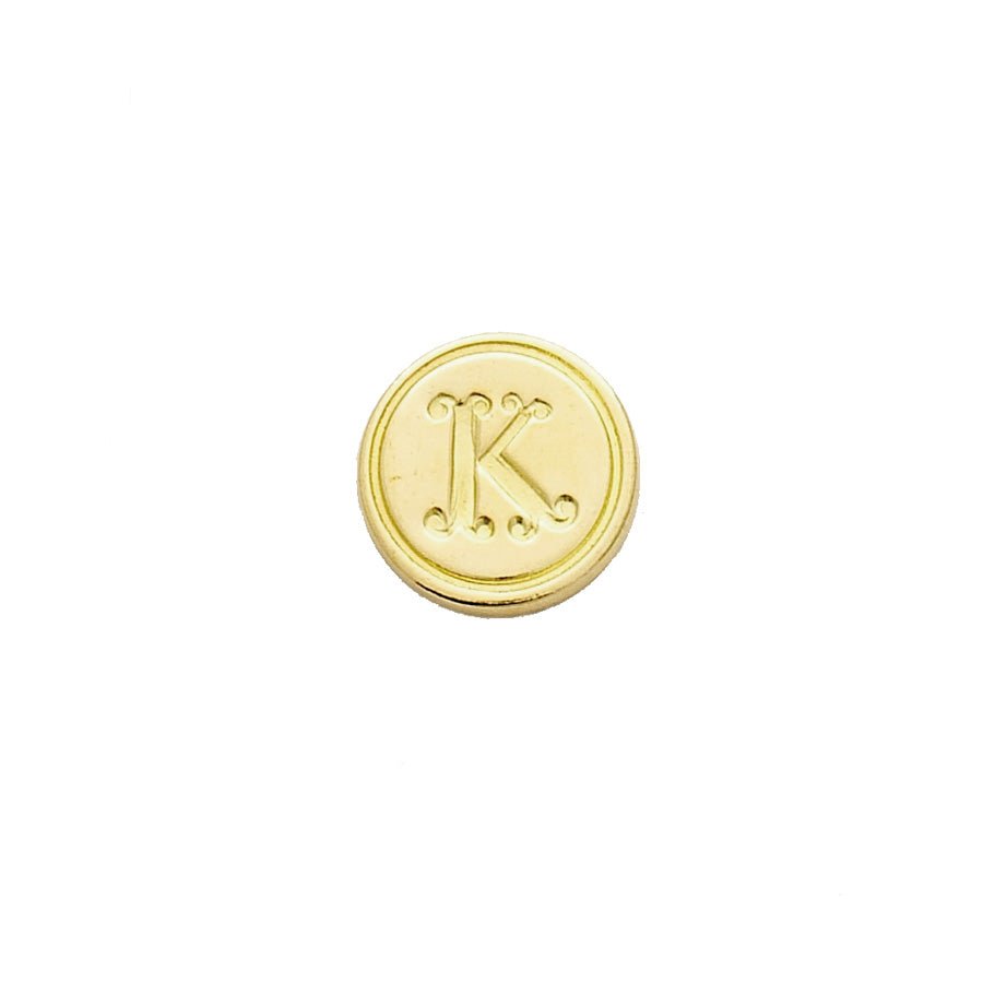 Brass Serif Initial Wax Seal Stamp Gift Set with Gold Sealing Wax