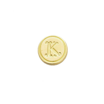 Brass Serif Initial Wax Seal Stamp Gift Set with Gold Sealing Wax