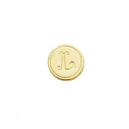Brass Serif Initial Wax Seal Stamp Gift Set with Gold Sealing Wax