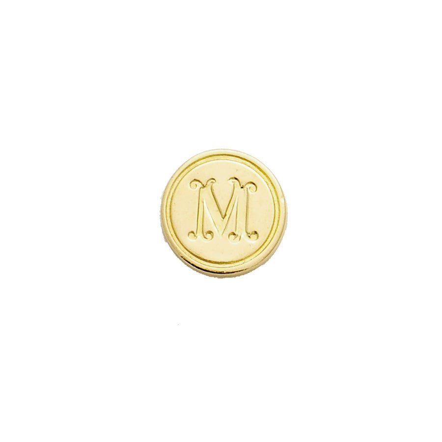 Brass Serif Initial Wax Seal Stamp Gift Set with Gold Sealing Wax
