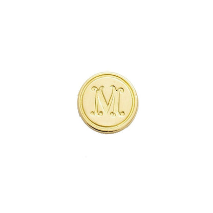 Brass Serif Initial Wax Seal Stamp Gift Set with Gold Sealing Wax