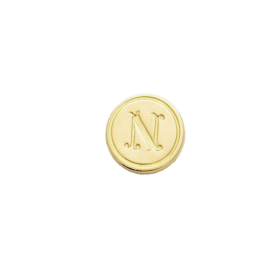 Brass Serif Initial Wax Seal Stamp Gift Set with Gold Sealing Wax