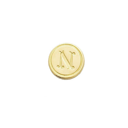 Brass Serif Initial Wax Seal Stamp Gift Set with Gold Sealing Wax