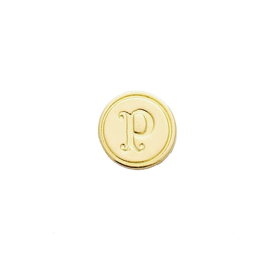 Brass Serif Initial Wax Seal Stamp Gift Set with Gold Sealing Wax