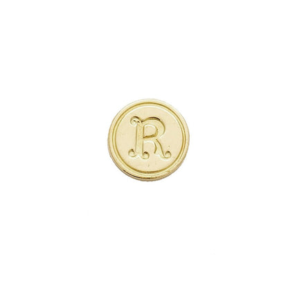 Brass Serif Initial Wax Seal Stamp Gift Set with Gold Sealing Wax