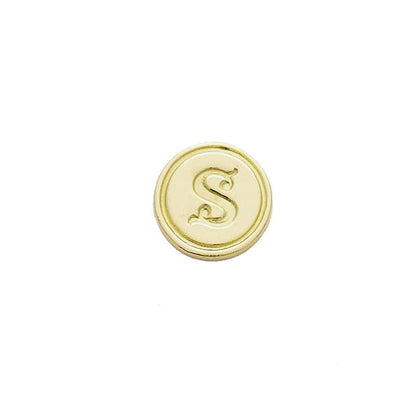 Brass Serif Initial Wax Seal Stamp Gift Set with Gold Sealing Wax