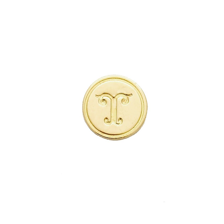 Brass Serif Initial Wax Seal Stamp Gift Set with Gold Sealing Wax