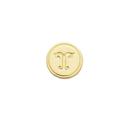 Brass Serif Initial Wax Seal Stamp Gift Set with Gold Sealing Wax