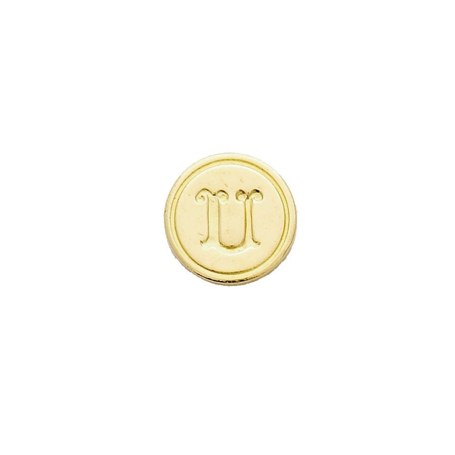 Brass Serif Initial Wax Seal Stamp Gift Set with Gold Sealing Wax